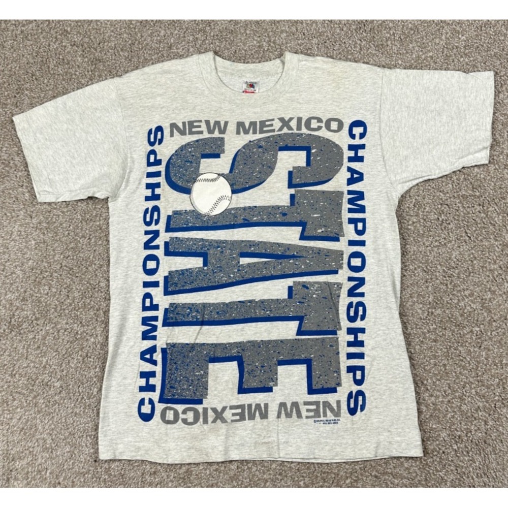 VTG New Mexico High School State Championship Baseball Game Shirt Mens Large 90s